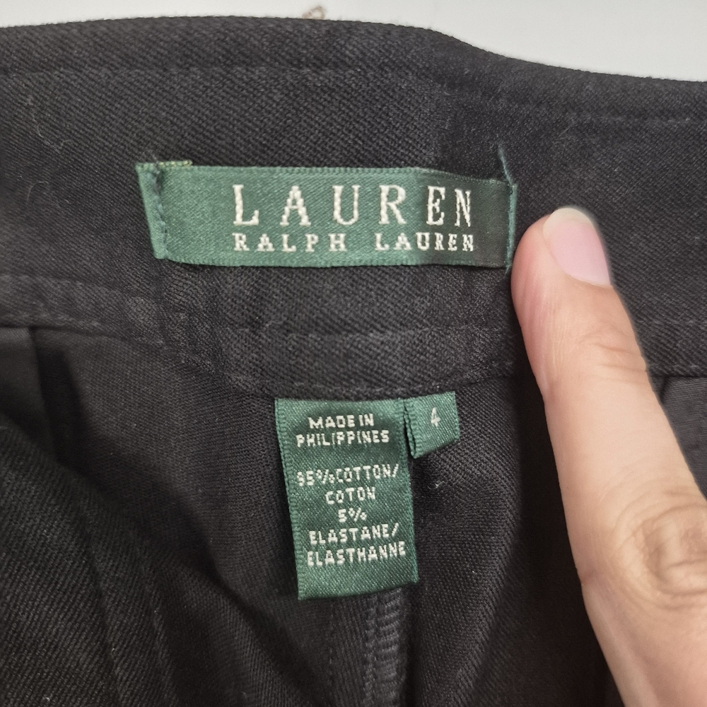 Ralph Lauren Woman's Black Pants with Brown Belt - Picture 5 of 7
